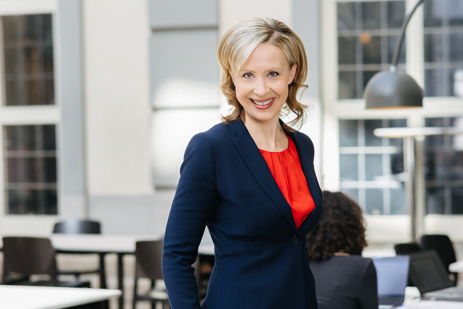 Woman in office.