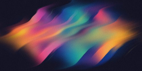 A dynamic abstract design featuring smooth, colorful gradient waves flowing across a dark background, creating a futuristic and artistic visual effect.